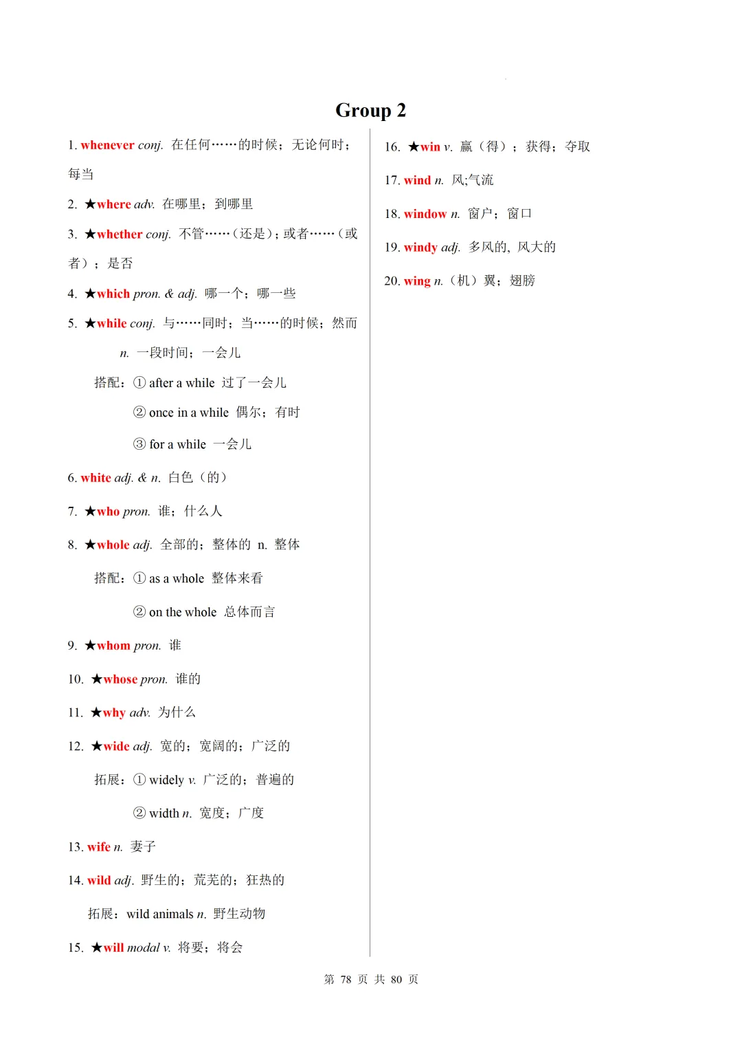 新课标中考英语1600核心词速记(附搭配及拓展) 第80张