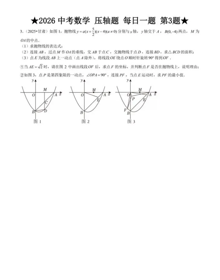 2026中考数学|压轴题|每日一练 第4张