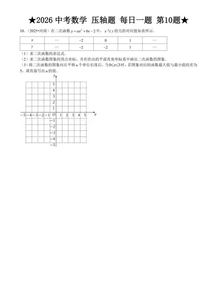 2026中考数学|压轴题|每日一练 第11张