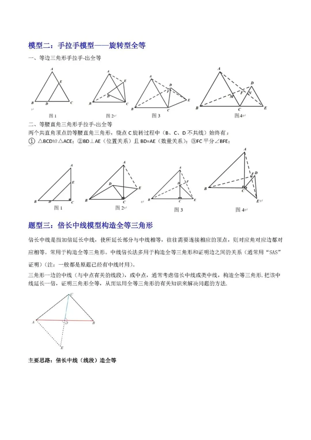 中考数学压轴题:全等三角形基本模型 第2张