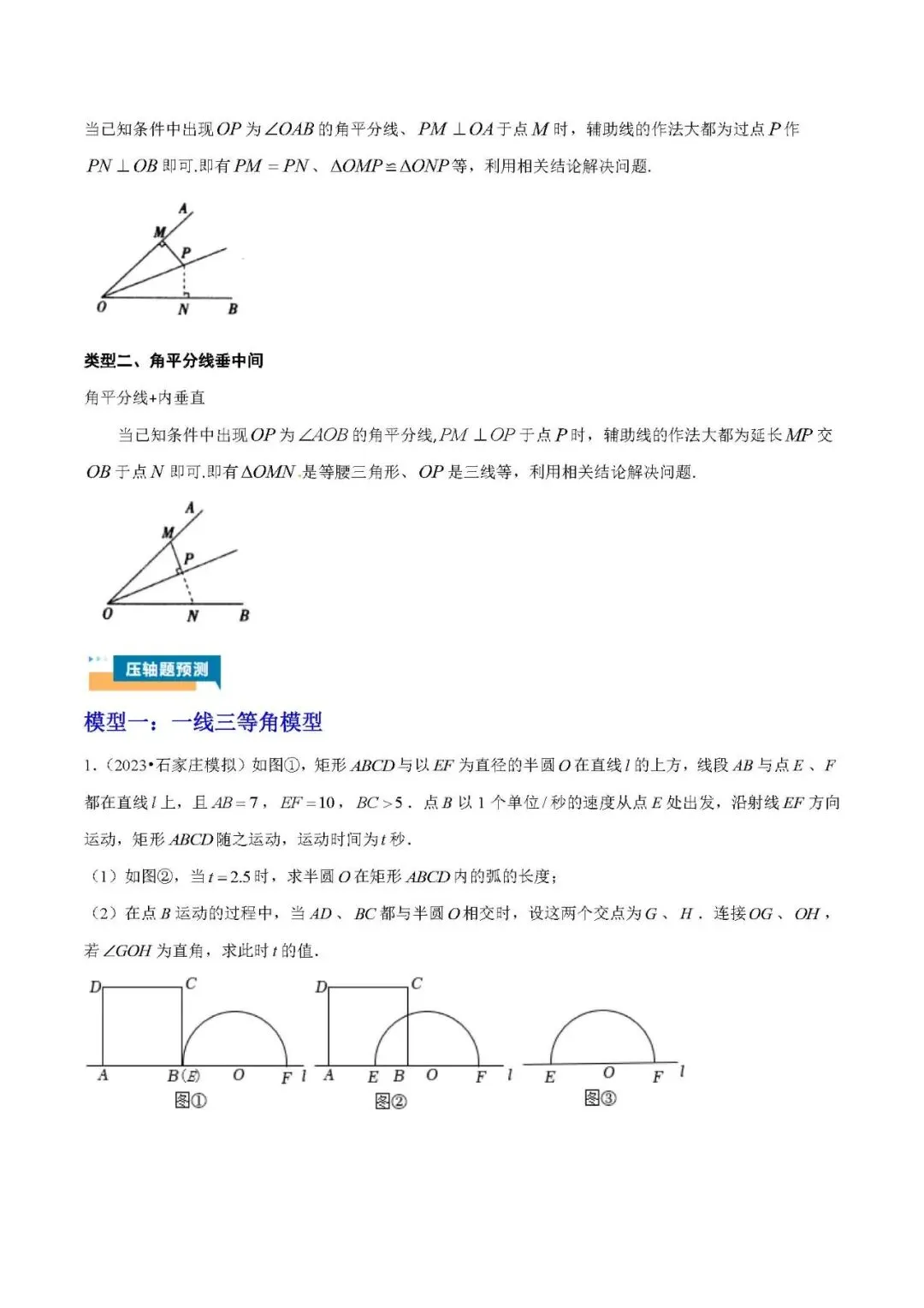 中考数学压轴题:全等三角形基本模型 第5张
