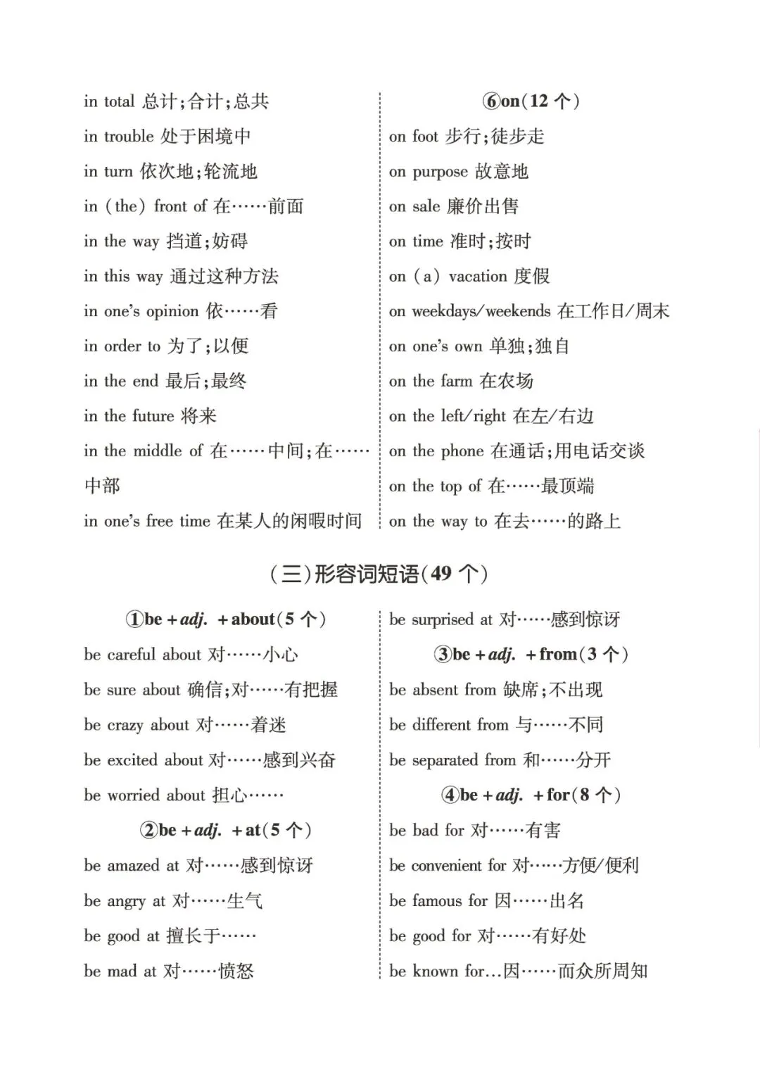 中考英语常考重点短语归纳 第8张