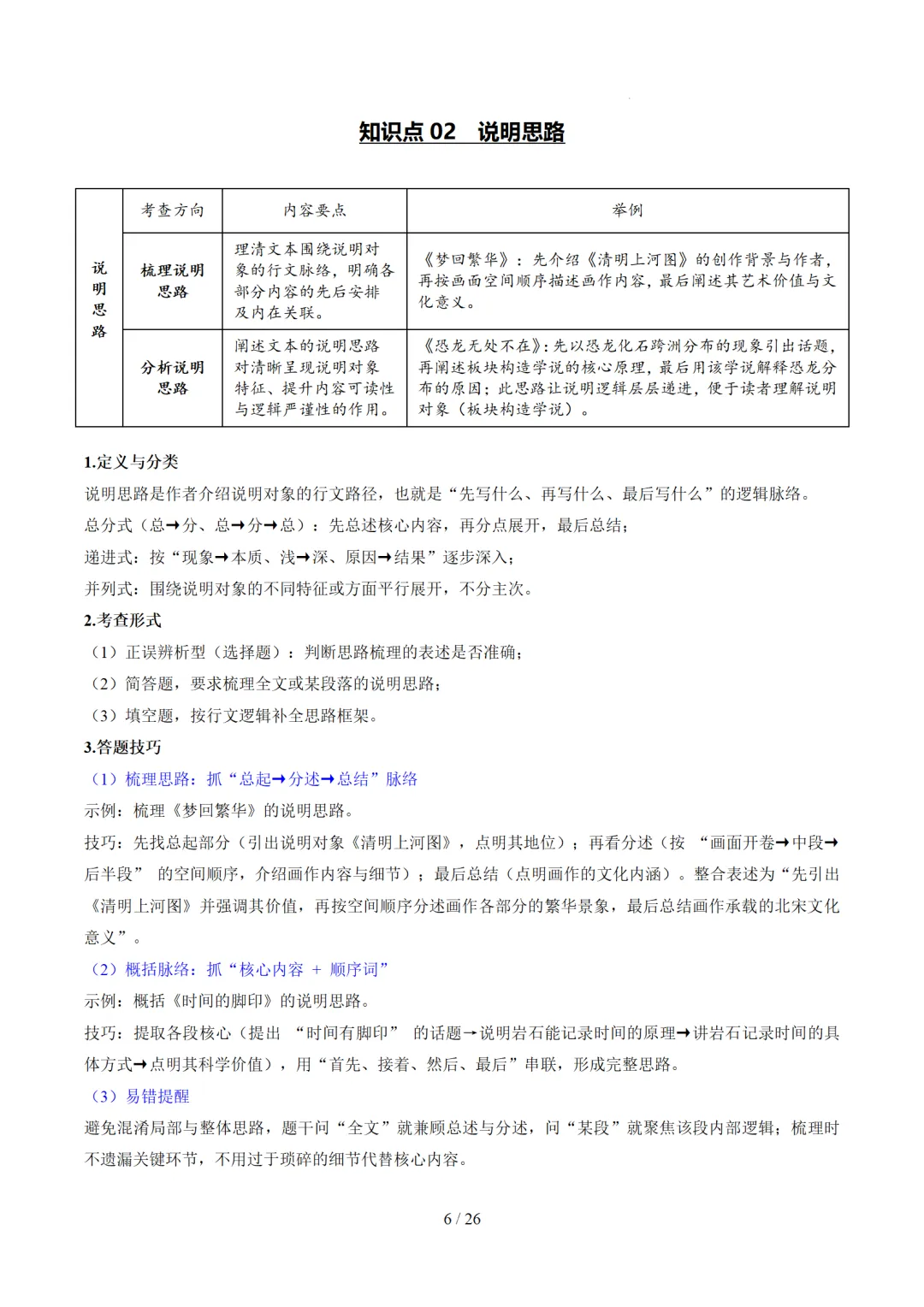 2026年中考语文复习说明文阅读第2讲《说明顺序与思路》讲练测 第59张