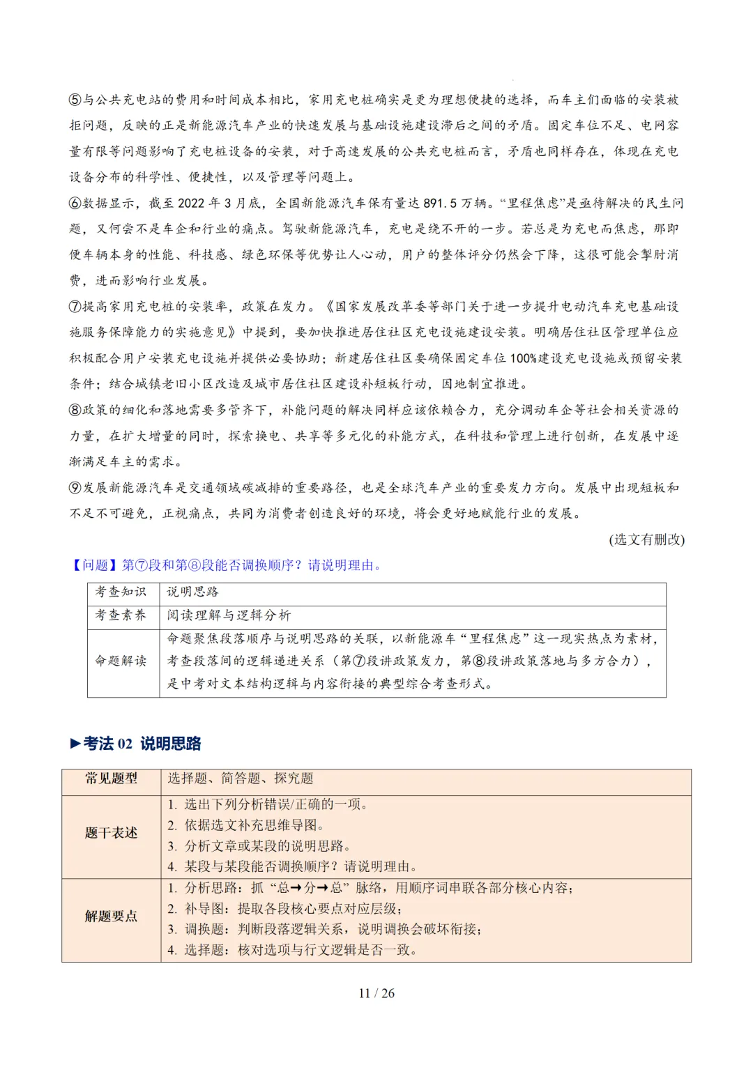 2026年中考语文复习说明文阅读第2讲《说明顺序与思路》讲练测 第64张