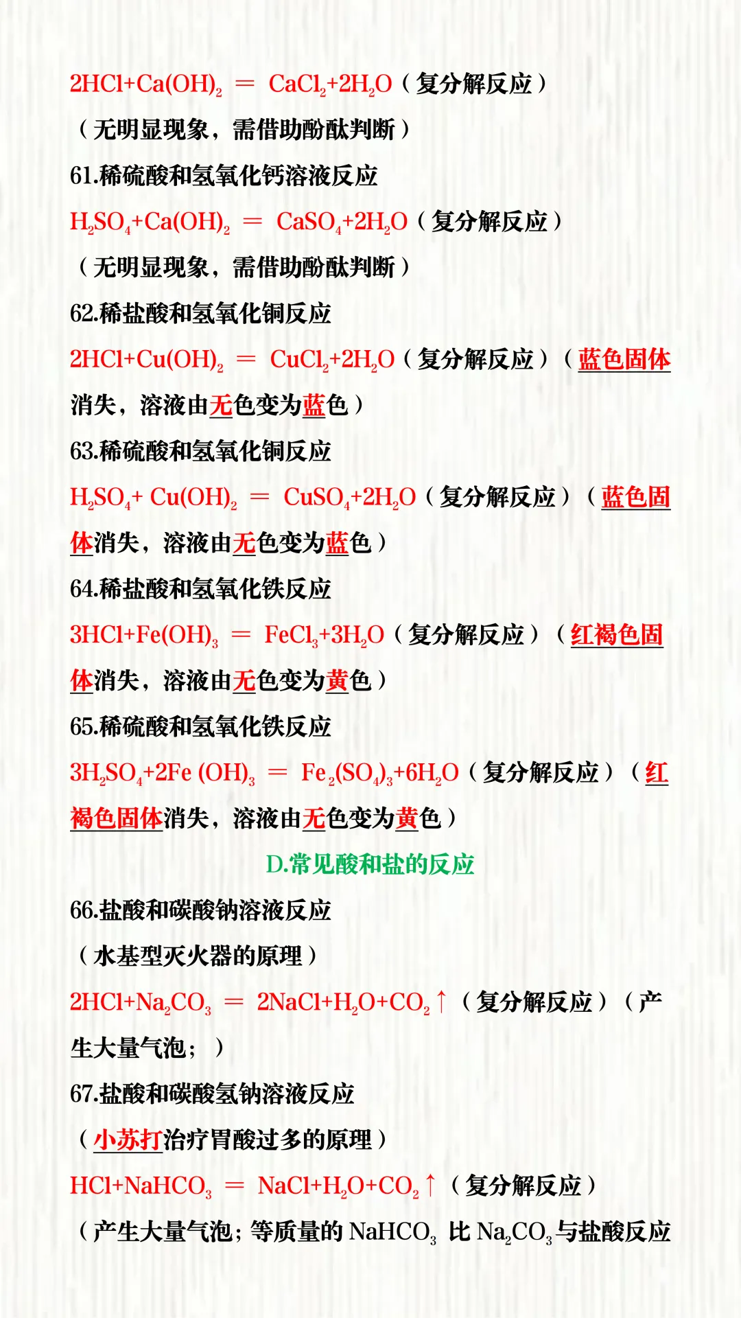 2026中考必背 | 化学方程式大全(100个),背完直接默写满分!电子版可打印! 第10张