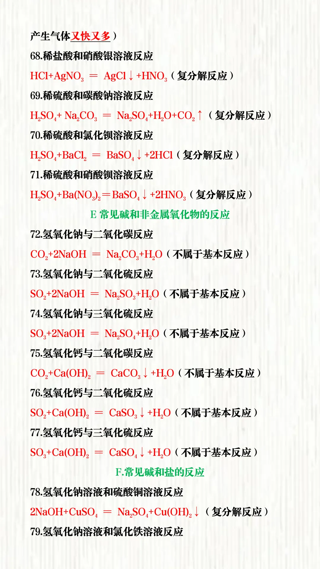2026中考必背 | 化学方程式大全(100个),背完直接默写满分!电子版可打印! 第11张