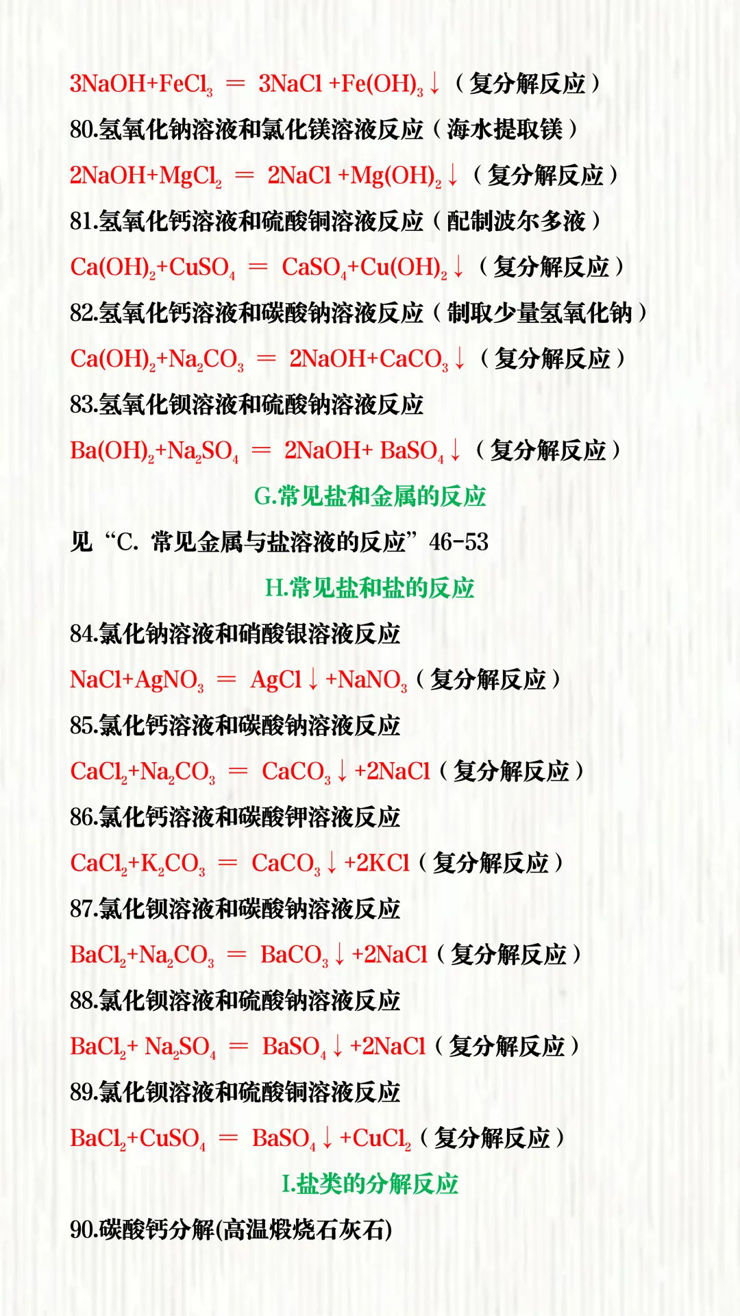 2026中考必背 | 化学方程式大全(100个),背完直接默写满分!电子版可打印! 第12张