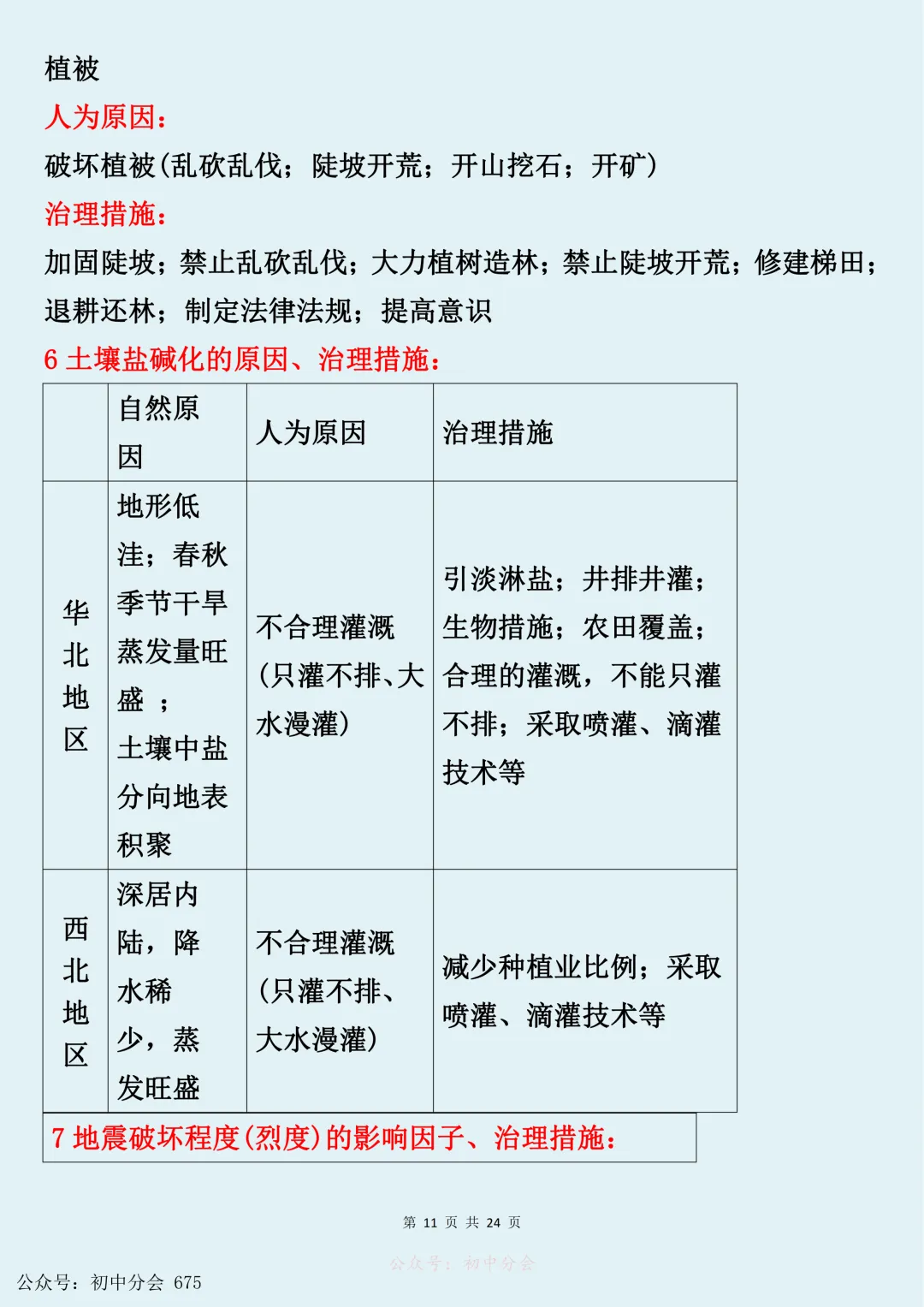 中考地理综合题万能答题模版汇总(可打印) 第12张