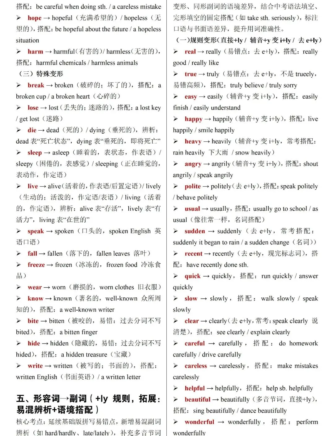 2026中考英语高频词汇变形归纳,背会基本不丢分(建议收藏) 第5张