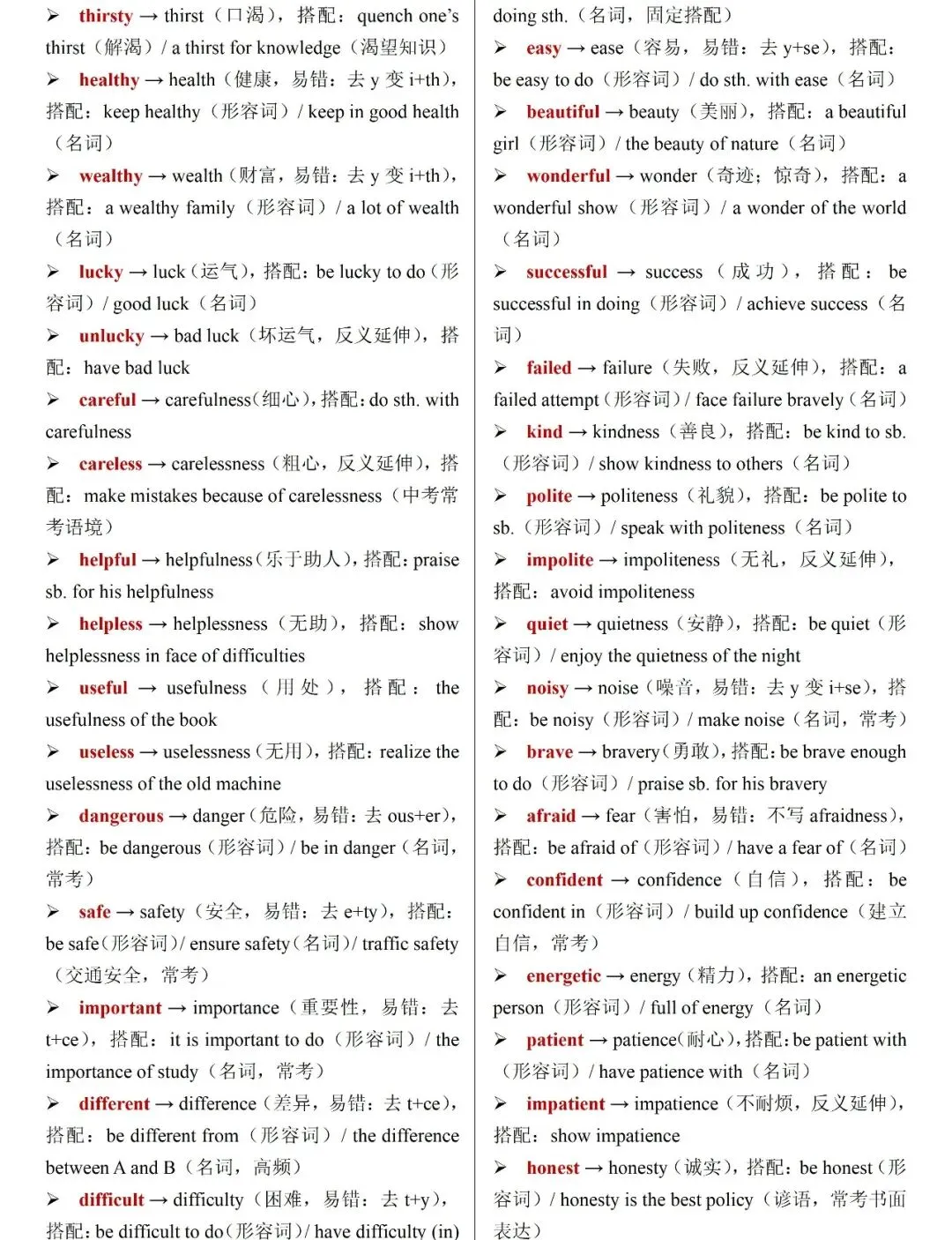 2026中考英语高频词汇变形归纳,背会基本不丢分(建议收藏) 第7张
