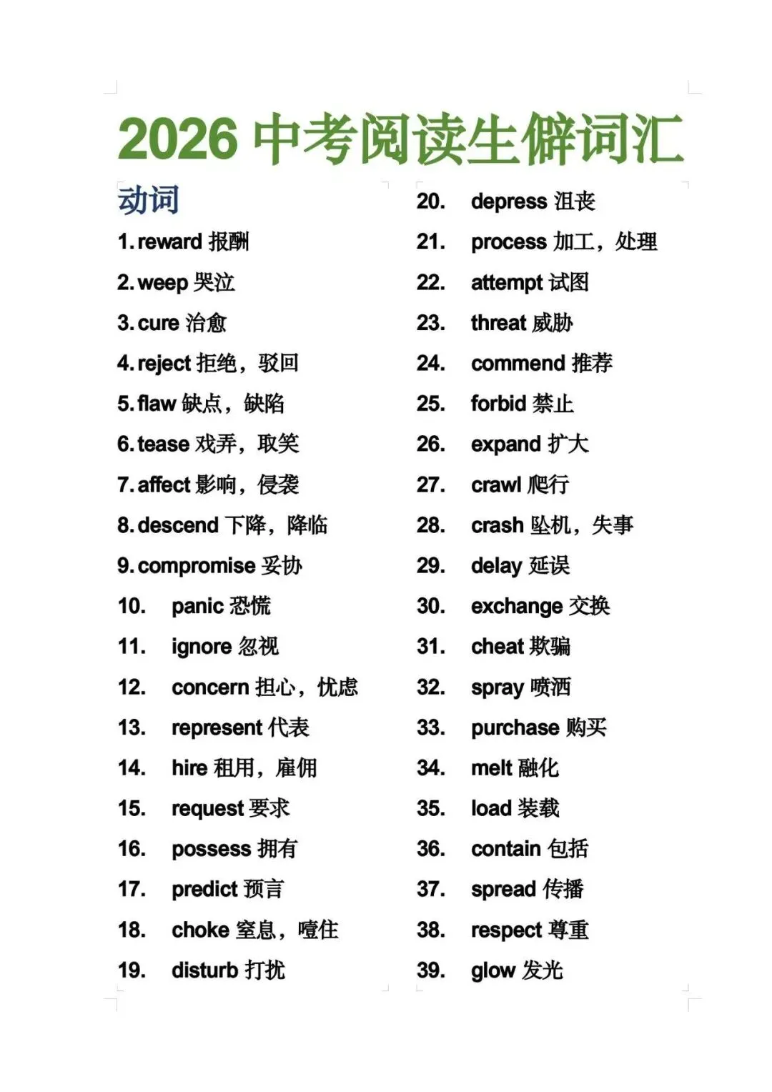 2026最新中考阅读生僻词 第1张
