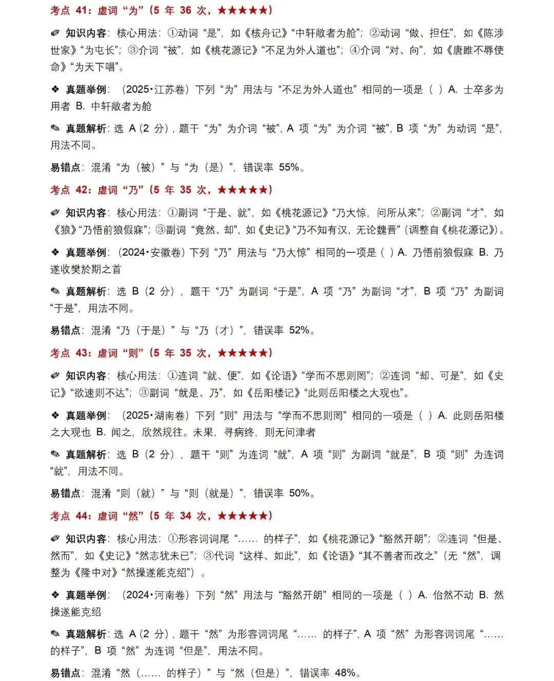 近5年全国各地中考语文古诗文200个高频考点+50个高频易错点,考前复习直接用(建议收藏) 第13张