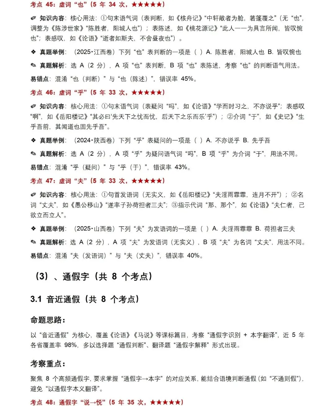 近5年全国各地中考语文古诗文200个高频考点+50个高频易错点,考前复习直接用(建议收藏) 第14张