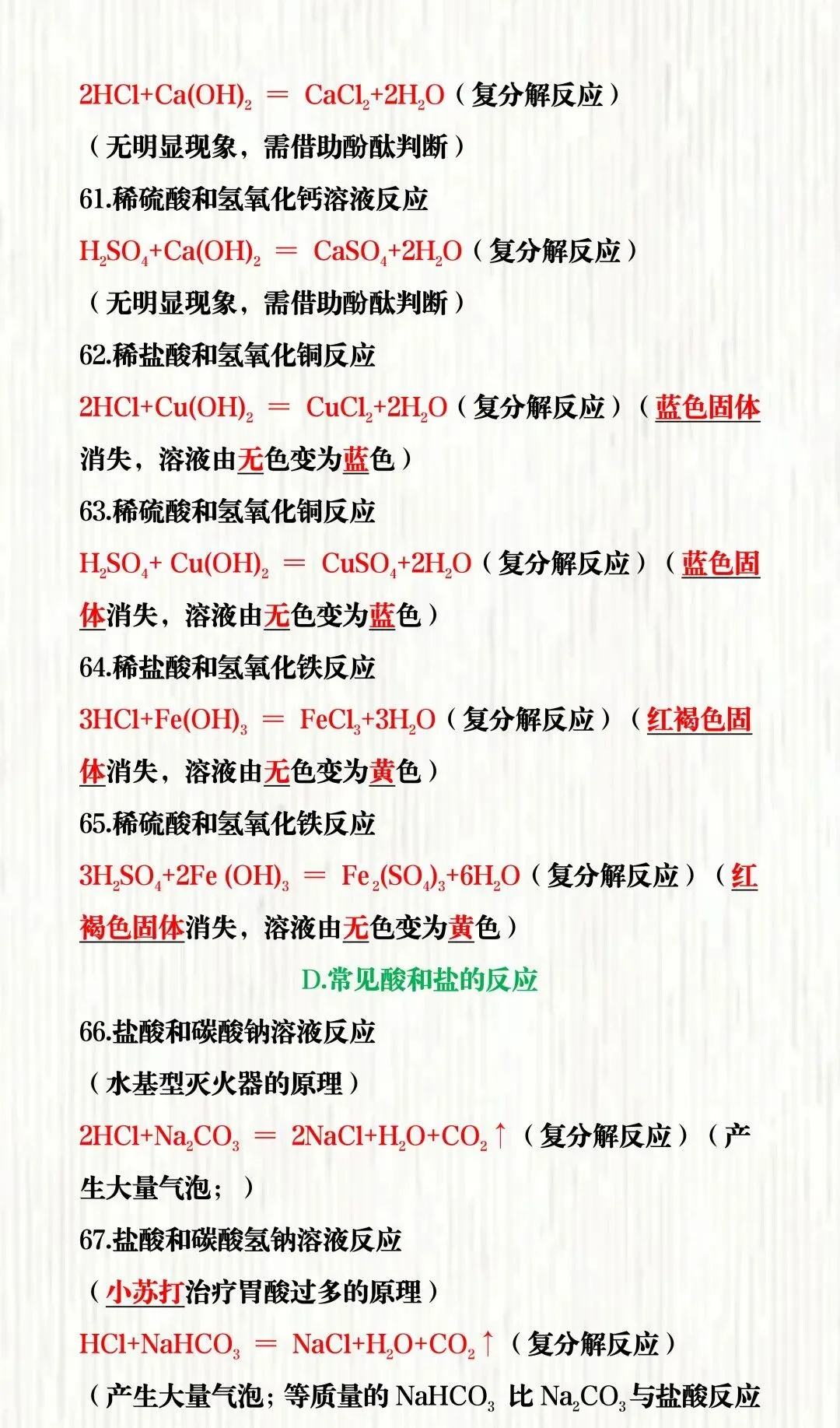 2026中考必背化学方程式100个,背完中考考点直接捡分! 第11张