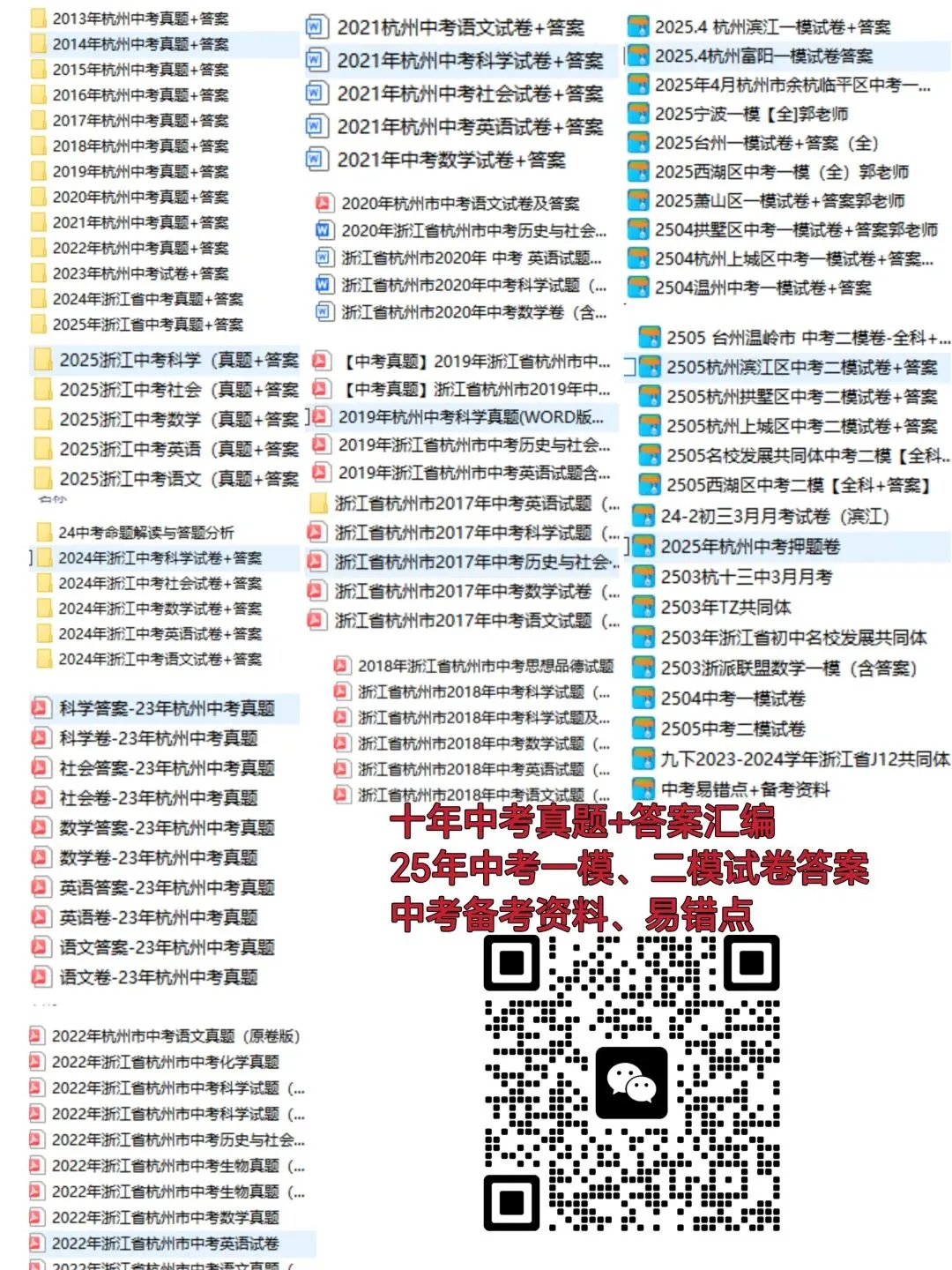 浙江初三家长必入:2013—2025年中考真题+模拟卷+解析、备考干货一步到位,刷完直接提分! 第2张