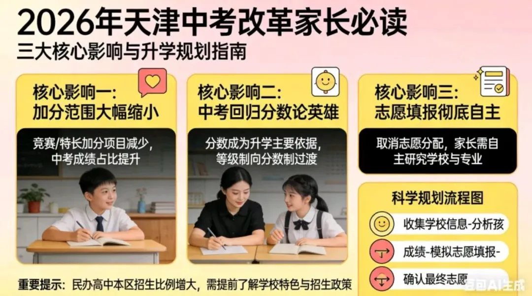 重磅!2026 天津中考新政全解读:四大变革重构升学逻辑,裸分实力成核心 第11张