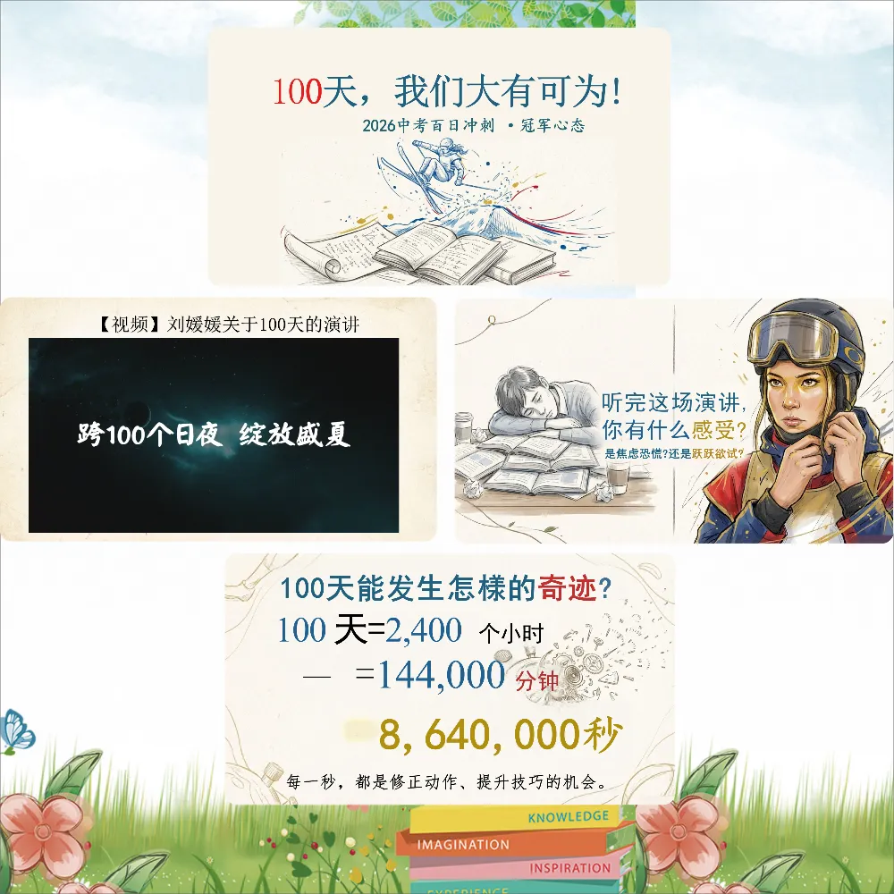 2026中考百日冲刺,100天,我们大有可为!(最后一百天,让我们以冠军的心态,赴这场青春之约!) 第4张