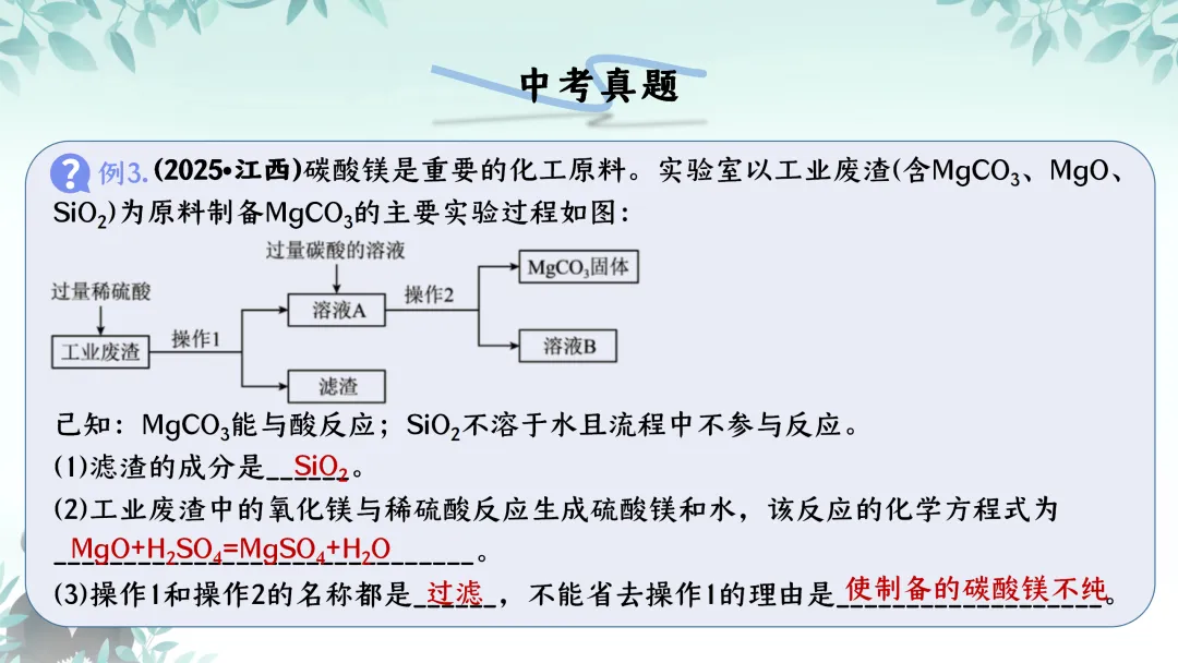 F590 备战中考2026 专题复习 优质课资源 初中化学《专题复习--工艺流程题 》课件PPT+教学设计Word 第18张