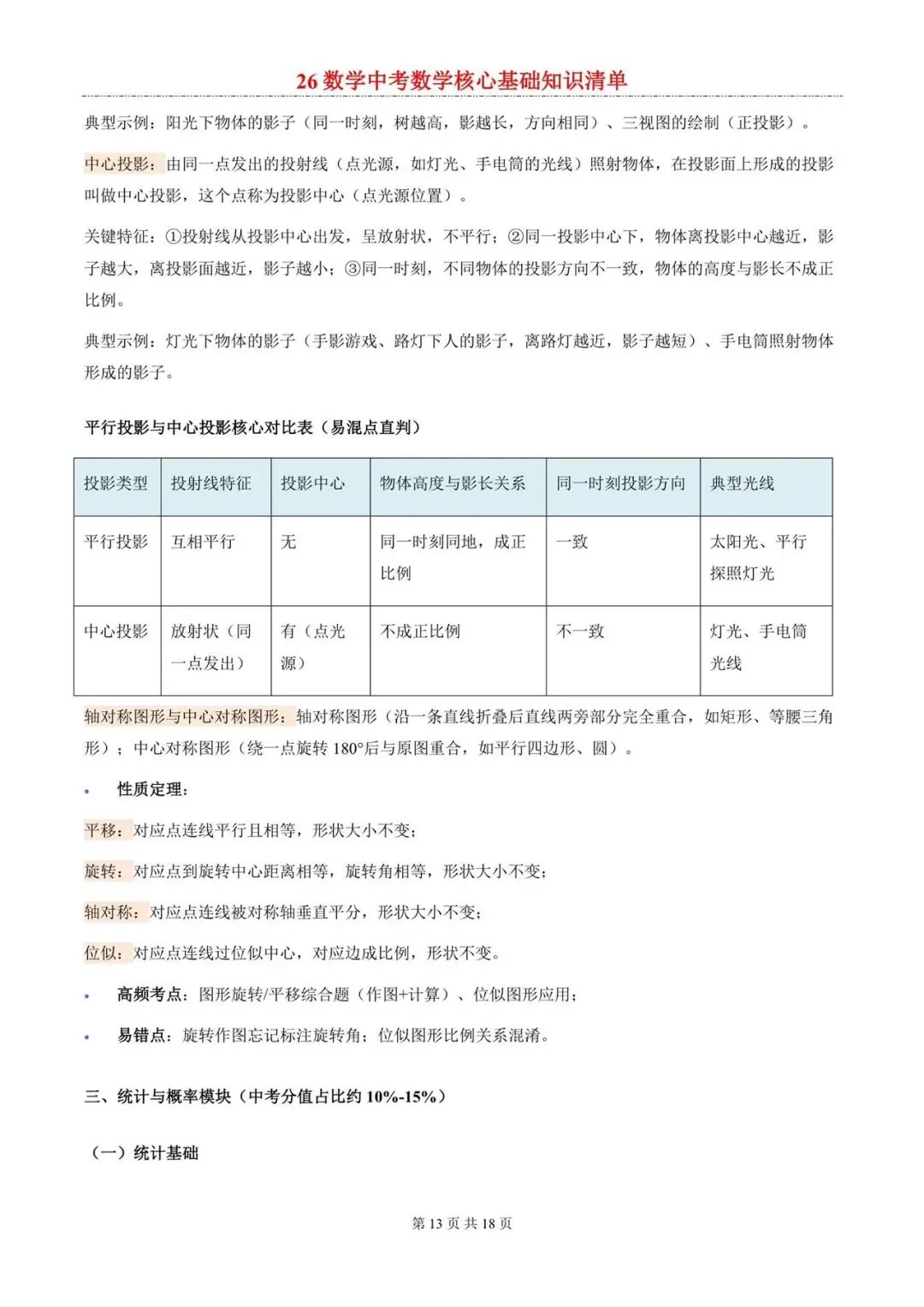 2026年中考数学核心考点清单 第13张