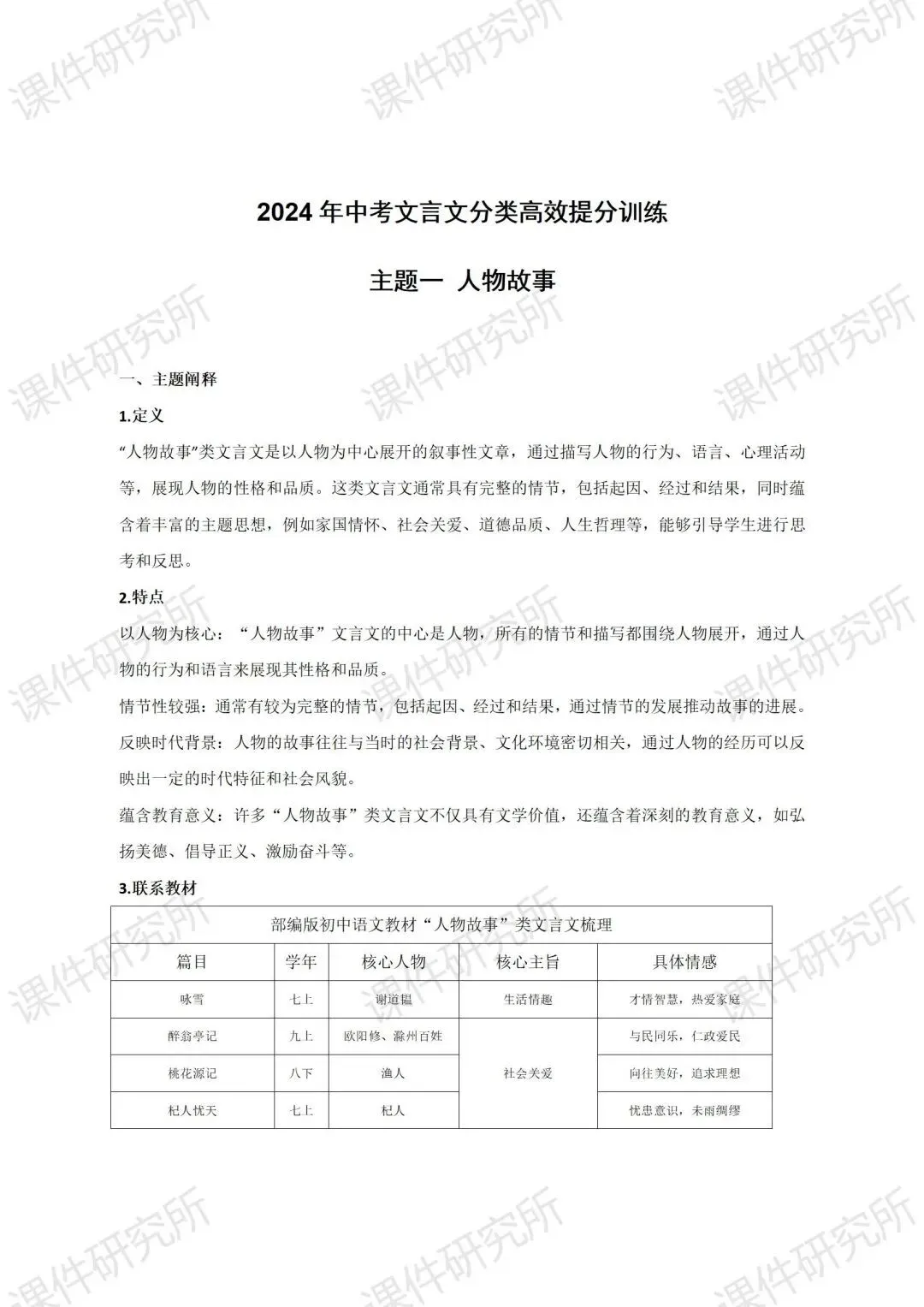 中考语文文言文提分特训——《人物故事》(课件+讲义+专项练习) | 名师系列 第31张
