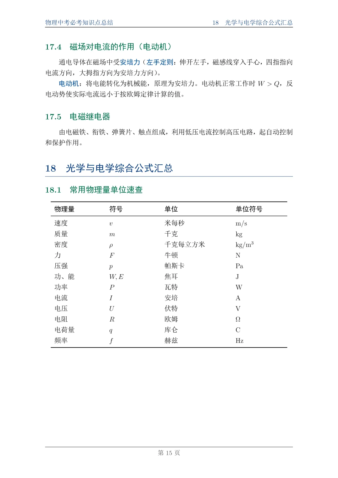 物理中考必考知识点总结||一篇搞定,附完整PDF资料 第15张
