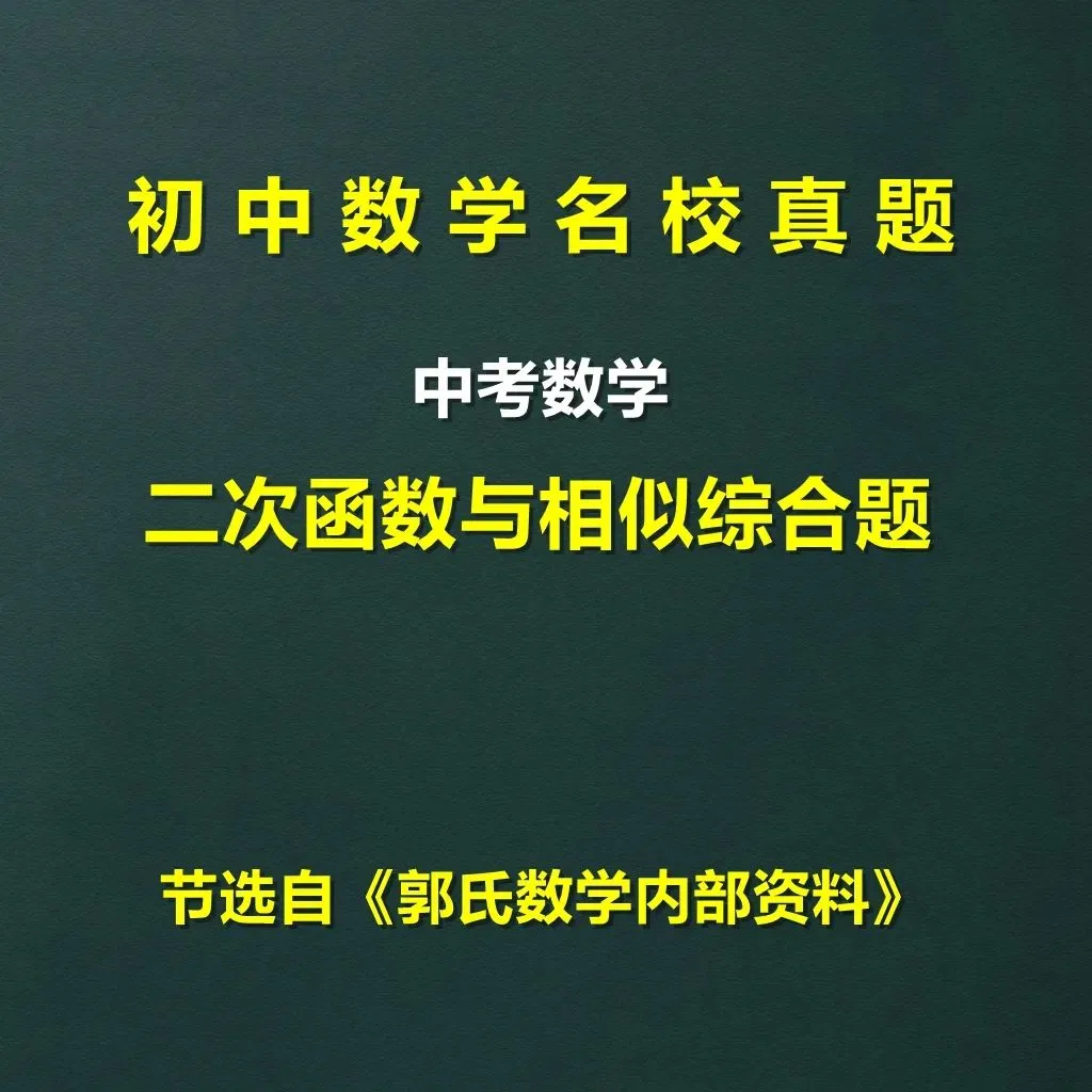 中考数学二次函数与相似综合题方法指导 第1张