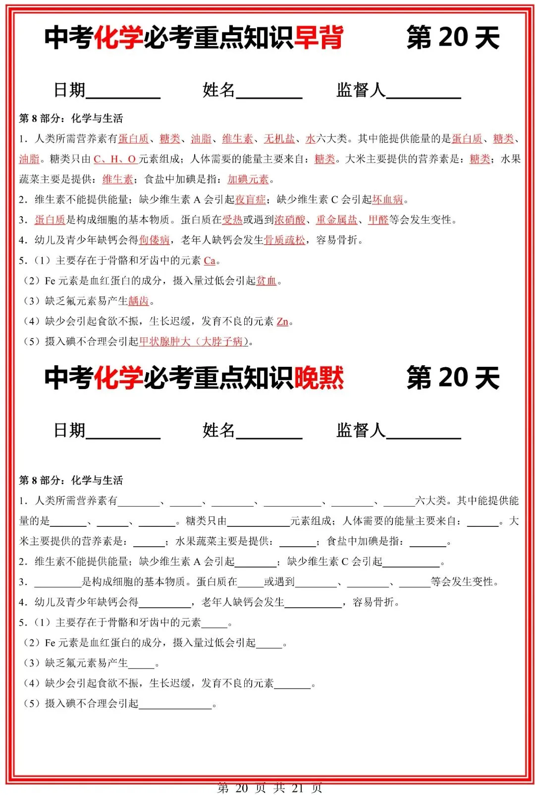 九年级下册化学中考化学必考重点知识点【早背晚默】共21页,完整电子版可打印 第22张