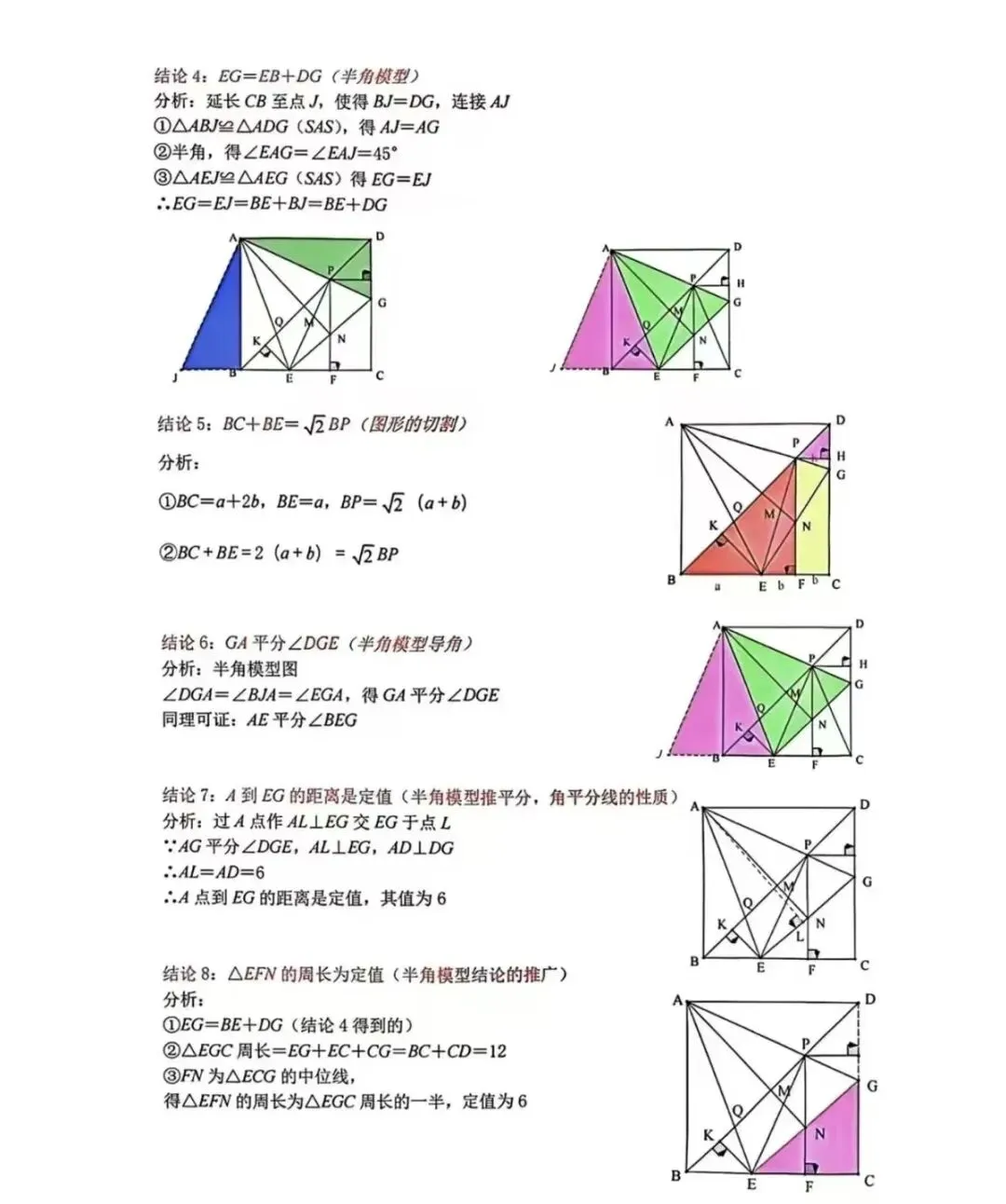 中考数学正方形中的32个常用模型与结论 第3张