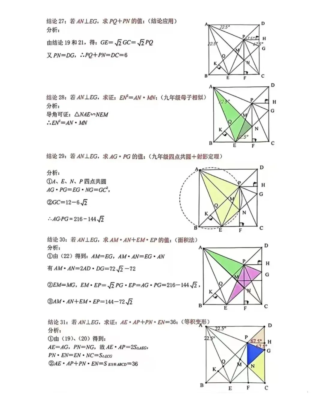 中考数学正方形中的32个常用模型与结论 第8张