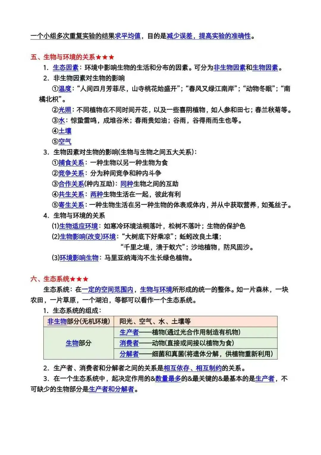 中考生物必背知识点|开学冲刺版 第3张