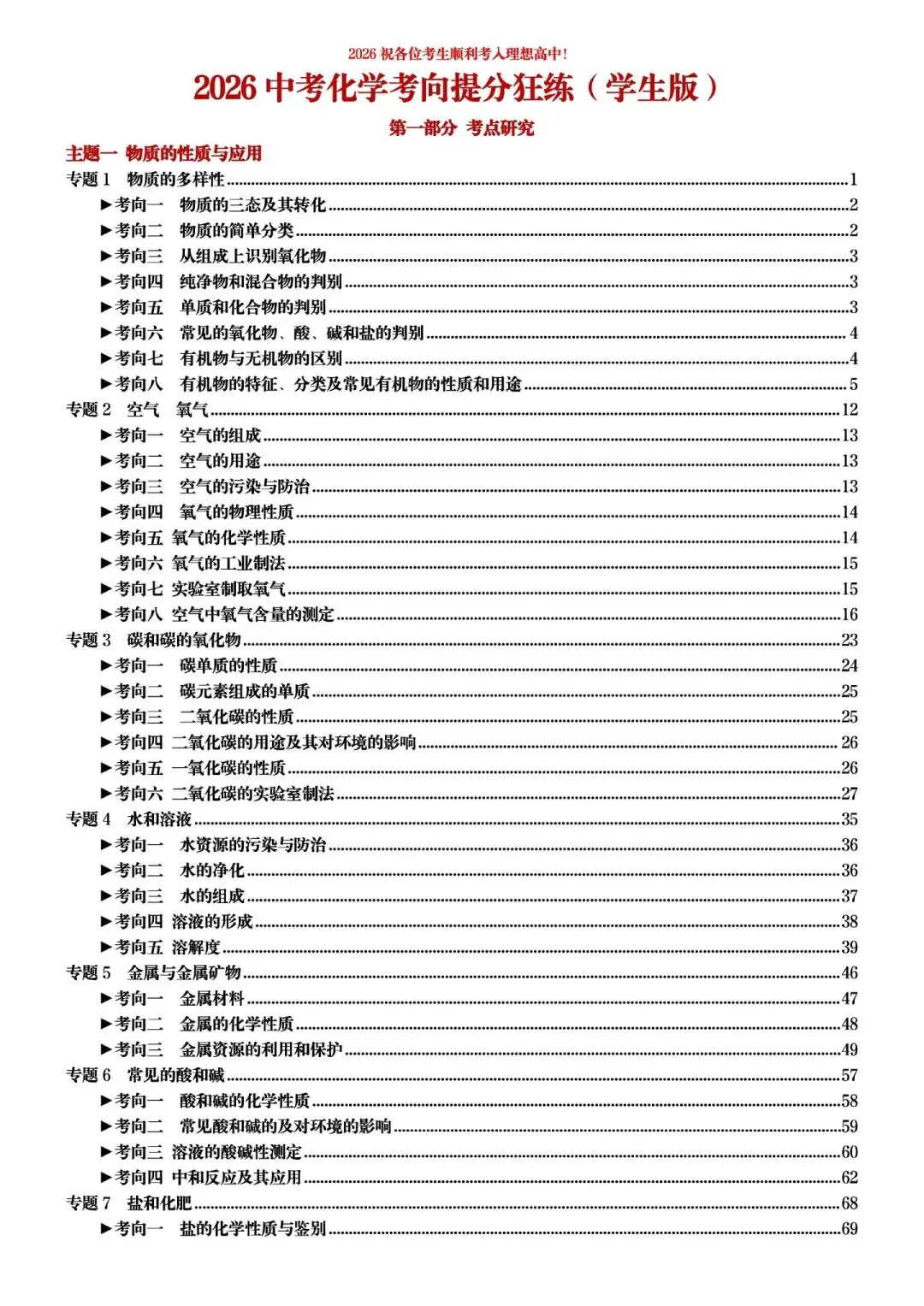 2026中考化学提分狂练 第2张