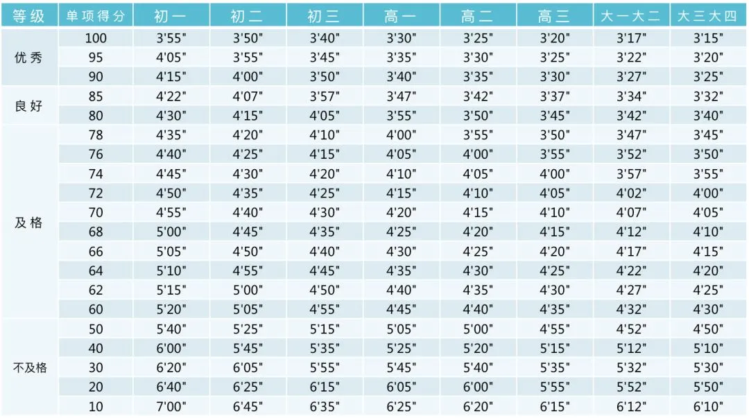 中小学各年级学生体质健康标准,中考体育标准也依此制定 第59张