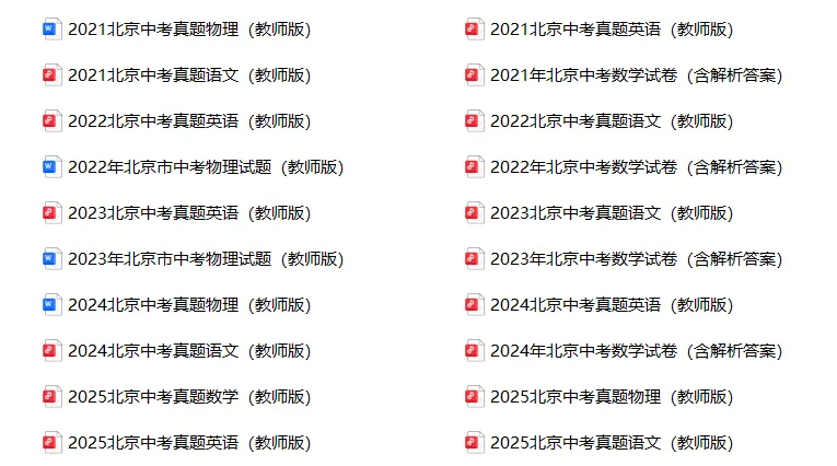 2026届必看!北京中考400-500分可报哪些高中?附近5年中考全科试卷 第14张