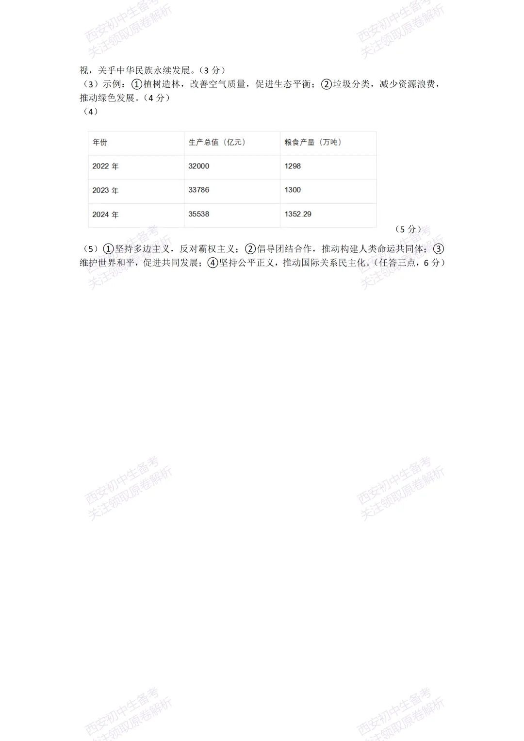 全科含解析!西安2026中考必练【西安莲湖区】中考模拟道德与法治试题,真题速存! 第17张