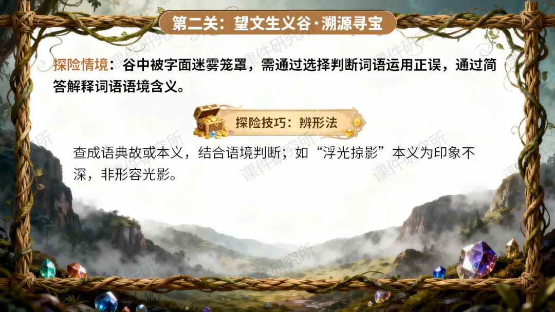 【中考情境复习】词语专题:夺宝奇兵·词语秘境大冒险(课件+教案+学案) | 自营系列 第19张
