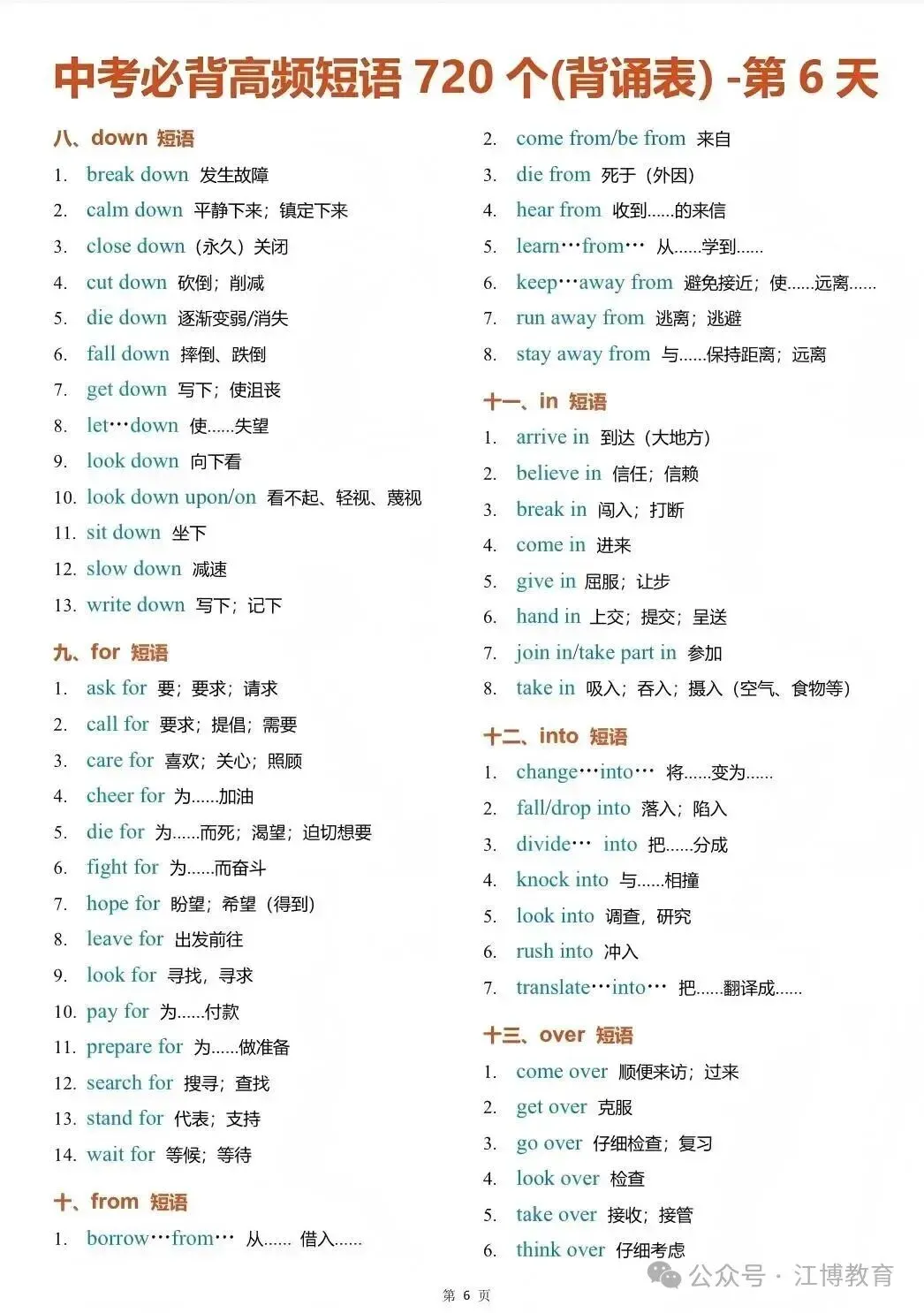 火速收藏|10天搞定中考必备高频短语! 第8张