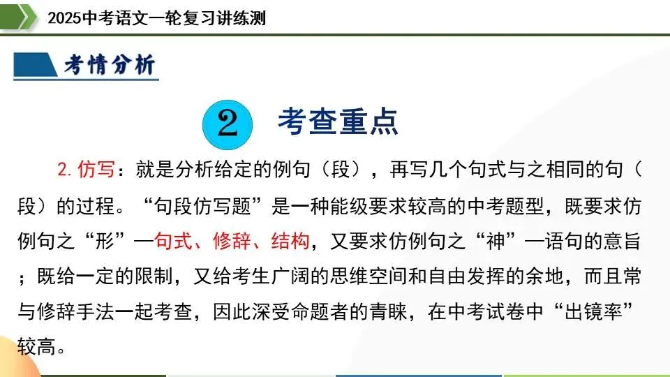 中考语文第一轮复习:07拟写、仿写与对联 第9张