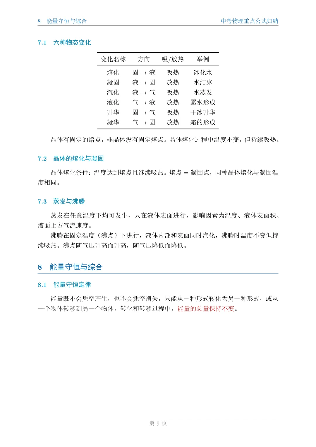 中考物理重点公式归纳|| 末附完整 PDF 版复习资料 第9张