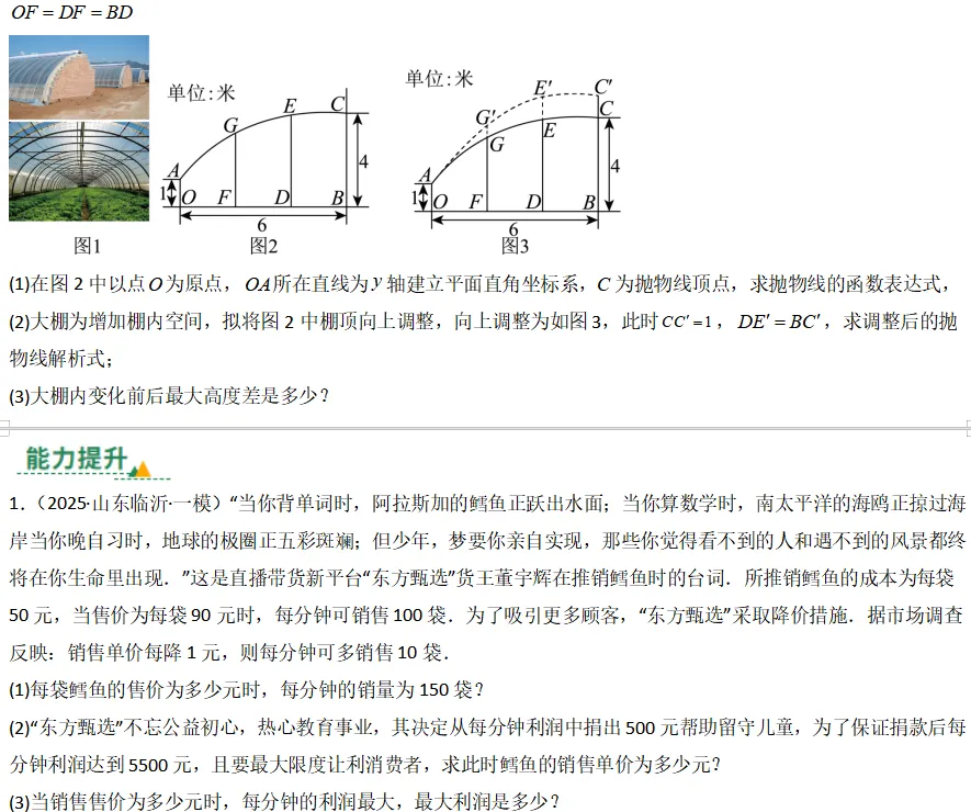 中考数学一轮复习——14二次函数的应用 第4张