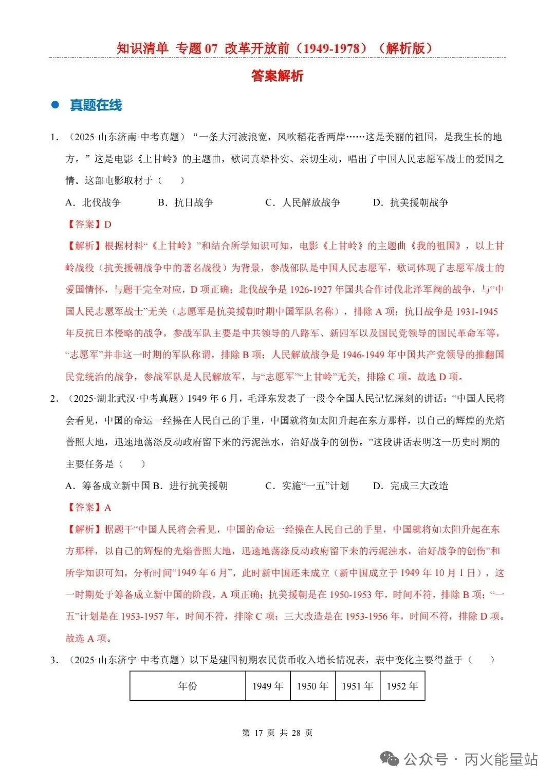 2026年中考历史一轮复习知识清单 第2张