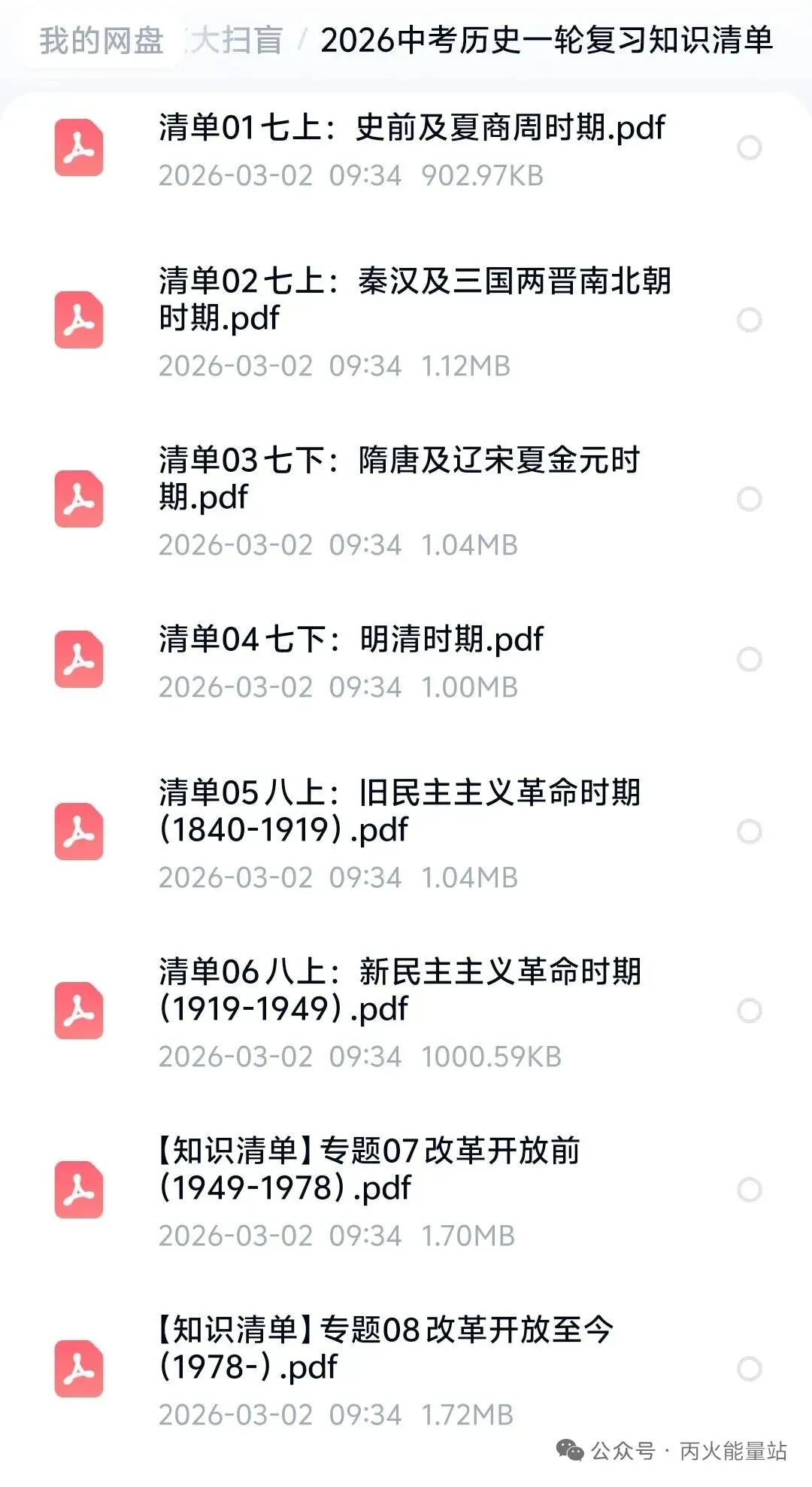 2026年中考历史一轮复习知识清单 第5张