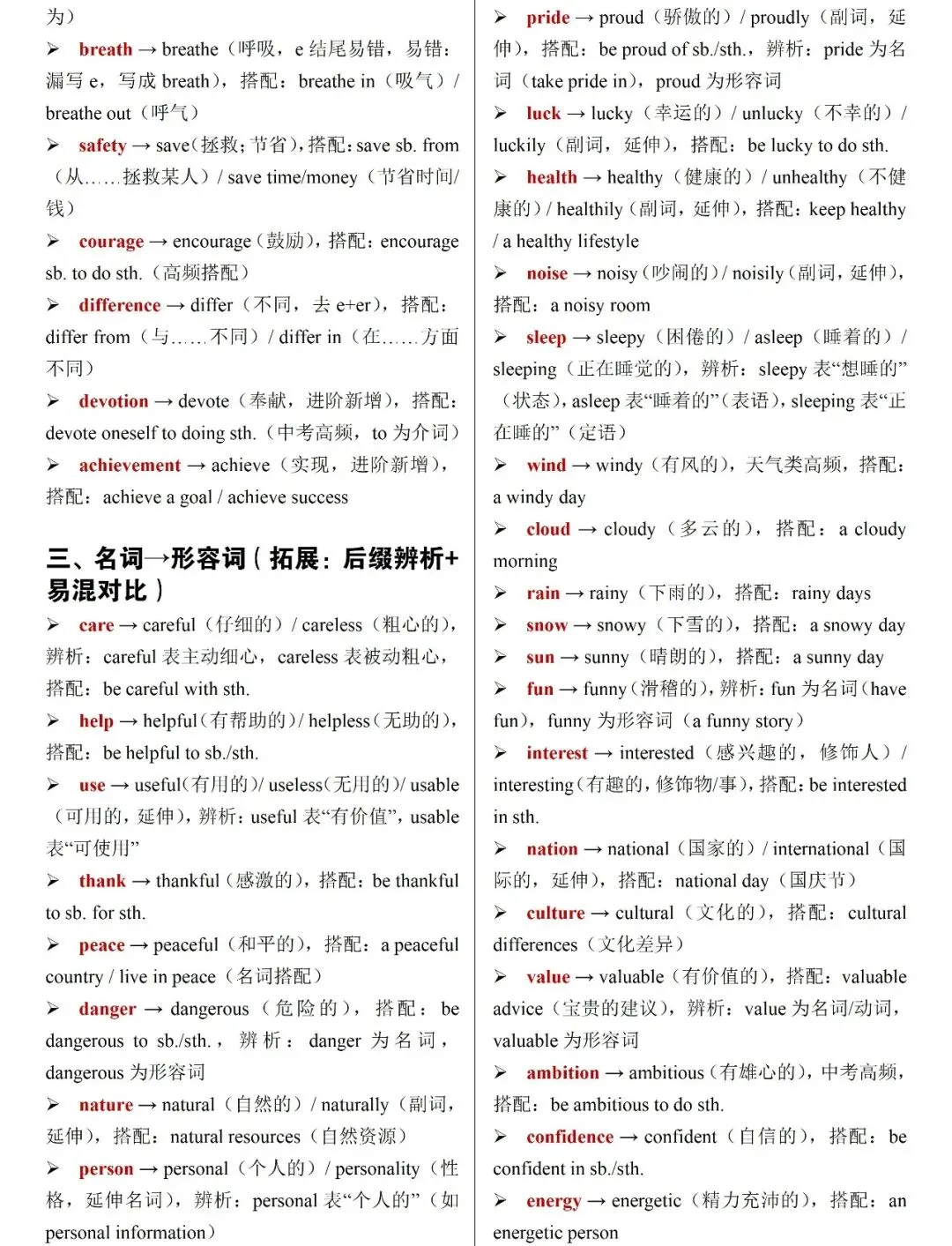 中考必背:2026中考英语高频词汇变形归纳,考前复习直接用! 第3张