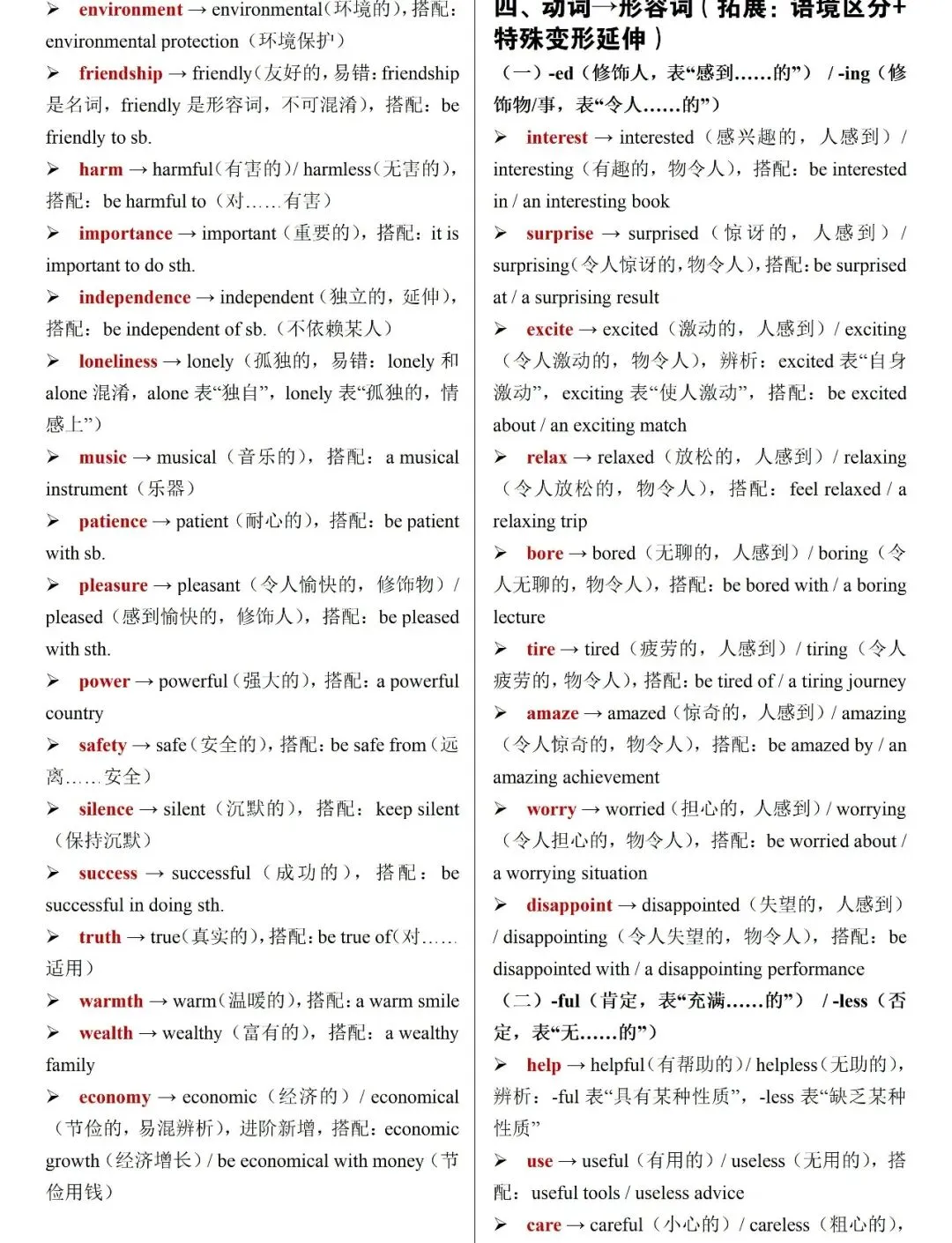 中考必背:2026中考英语高频词汇变形归纳,考前复习直接用! 第4张