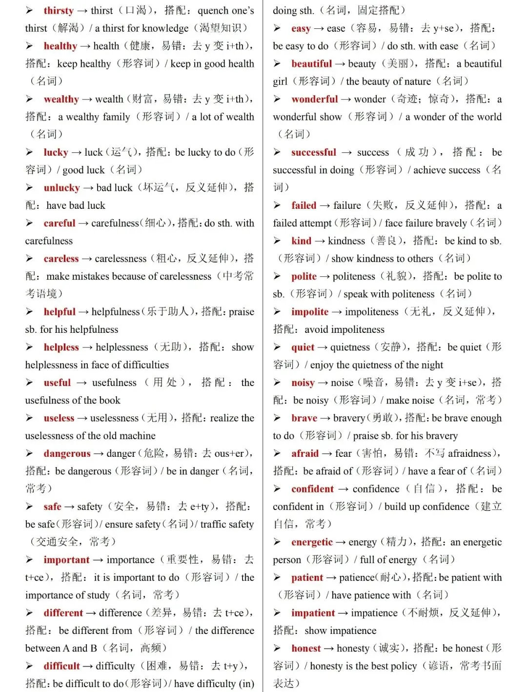 中考必背:2026中考英语高频词汇变形归纳,考前复习直接用! 第7张