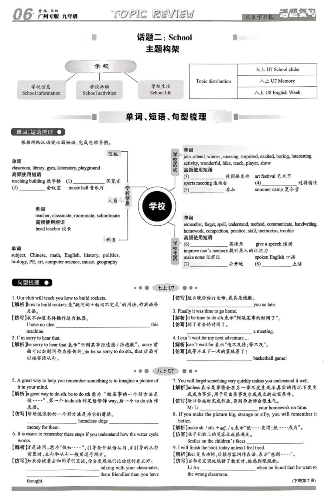2026初中英语双语学习报广州版中考专项复习合刊九年级 广州英语分类总复习共52版 第22张