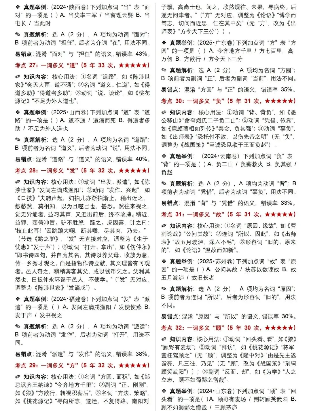 中考语文:古诗文文言文词汇,200个高频考点+50个高频易错点,考前背会猛涨20分! 第5张