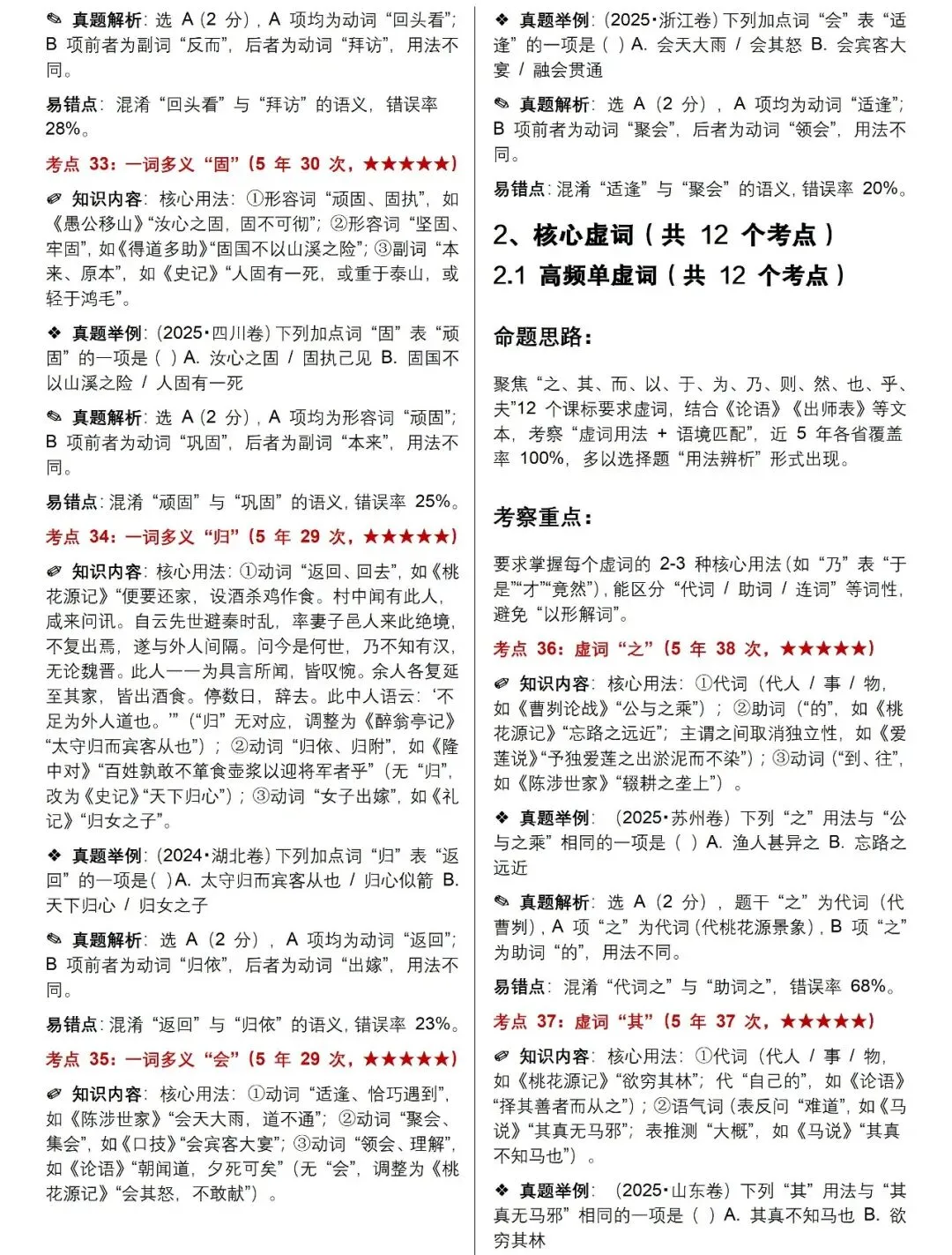 中考语文:古诗文文言文词汇,200个高频考点+50个高频易错点,考前背会猛涨20分! 第6张