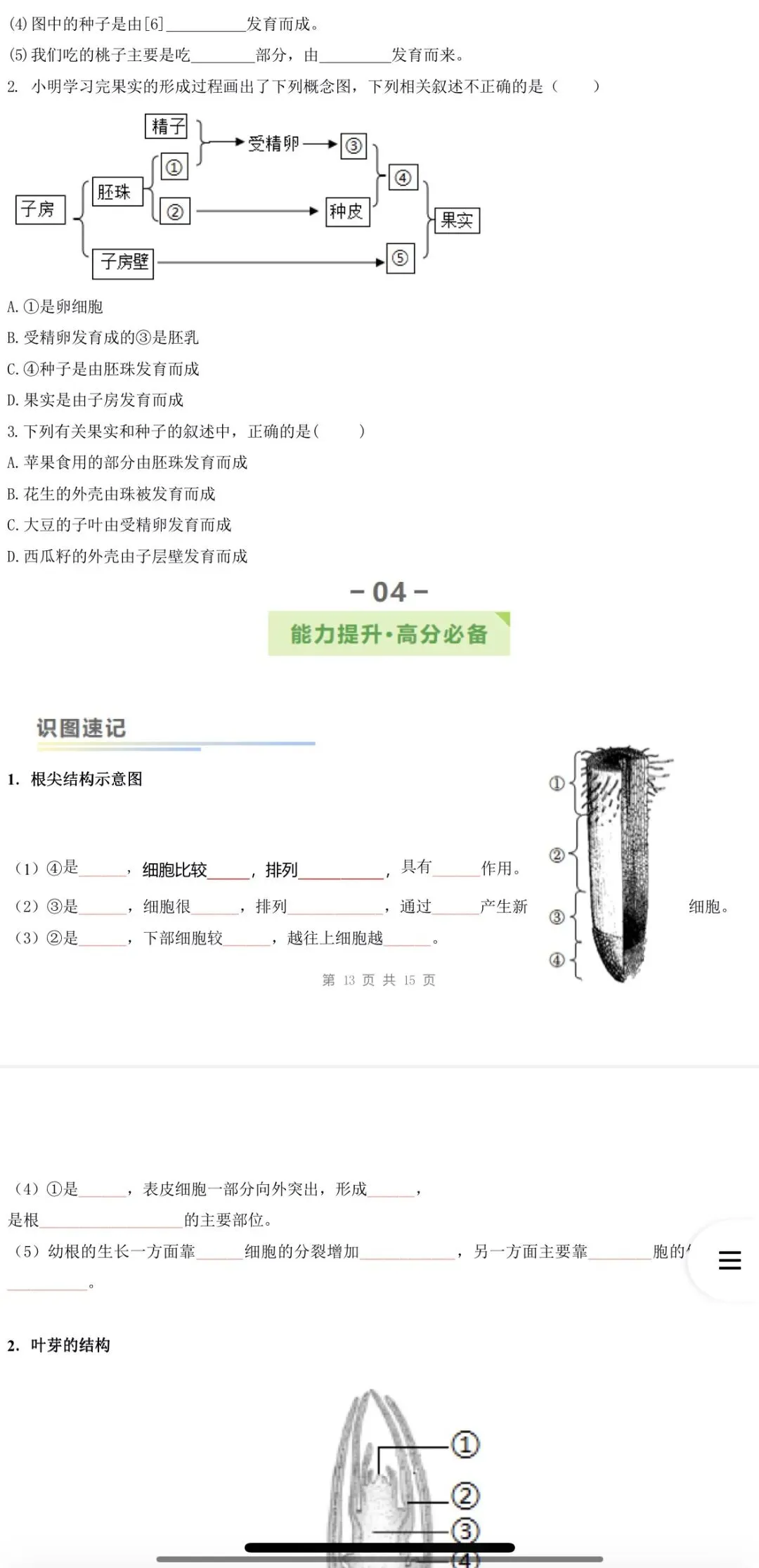 2026年中考生物:一轮复习讲义+专项训练+综合检测64个专题含答案详解(全国通用)完整word版文档可下载打印 第21张