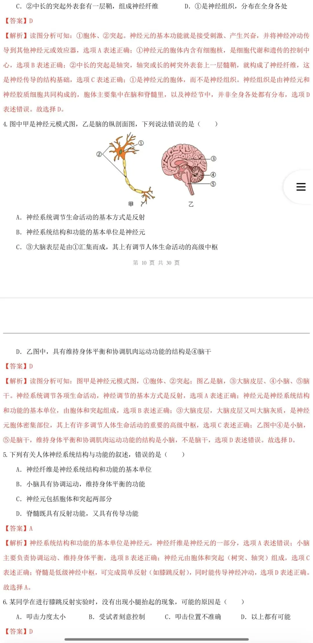 2026年中考生物:一轮复习讲义+专项训练+综合检测64个专题含答案详解(全国通用)完整word版文档可下载打印 第30张