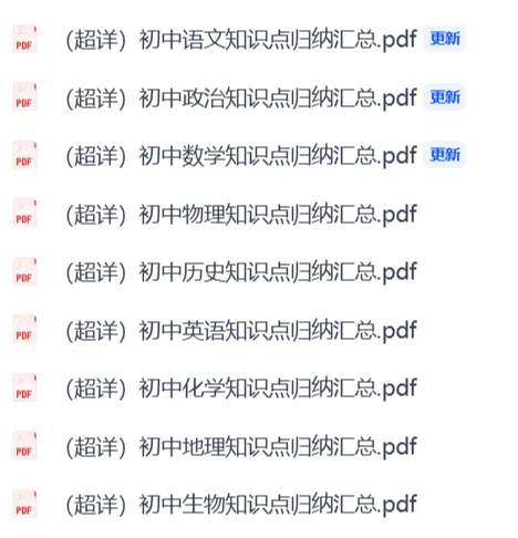 【资料领取】初中九科中考重点知识点归纳整理,查漏补缺,复习必备,免费下载!! 第1张
